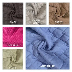 QUILTED SUEDE FABRIC Soft Furnishings Upholstery Insulation Numnahs Automotive - Picture 1 of 39