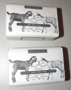 Lotto di 2 saponi da bar Beekman 1802 puro latte di capra senza profumo 9,0 once nuovi con scatola-X295 - Foto 1 di 2