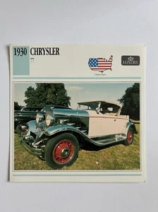 Oldtimer Sammler Clubkarte 1930 Chrysler 77 USA Luxus - Bild 1 von 2