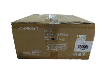 JONATHAN Y Calvia 3-Light Farmhouse Metal Cage Flush Mount Oil Rubbed Bronze - Image 1 of 2