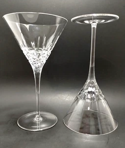 (2) WILLIAMS SONOMA~GRANDE CUISINE~MARTINI GLASSES~7.75"~Cut Crystal~Semi Plaid - Picture 1 of 10