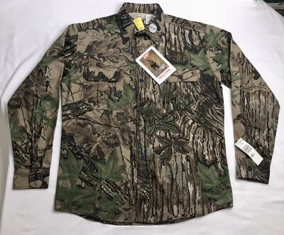 Walls Realtree Camo L/S Hunting Shirt Cotton Chamois Sz M Reg. USA Made Vintage - Image 1 of 4