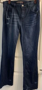 Used-Look Damen mit Kontrolle My Wonder Denim Stretch dunkle Waschung Größe 8R - Bild 1 von 9