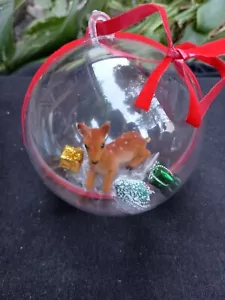 Vintage Christmas Ornament Diorama Plastic Handmade 1960s Jumbo - Picture 1 of 4