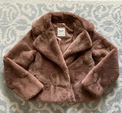 Abrigo de piel marrón Abercrombie & Fitch Wimens talla XXS invierno niñas Foto 1 de 4