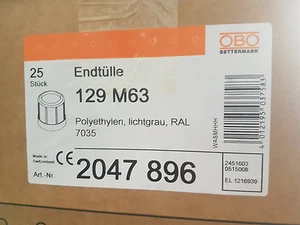 OBO Bettermann Endtüllen 129 M63 1VE= 25 Stück M63 Neu - Picture 1 of 1