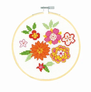 Counted Cross Stitch ~ DMC Stitch Kit Collection Japanese Flowers w/Hoop #BK1913 - Picture 1 of 4