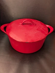 Giada De Laurentiis Dutch Oven Red Enamel Cast Iron Cookware 10” Diameter Used - Picture 1 of 5