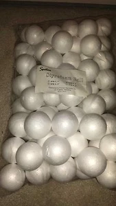 (3) BAGS OF 72 STYROFOAM BALLS 2" SCHOOL XMAS ARTS & CRAFTS SMOOTH POLYSTYRENE - Picture 1 of 2