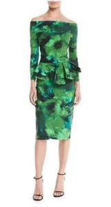 VESTIDO MIDI CHIARA BONI LA PETITE HOMBRO DESCUBIERTO PEPLUM TALLA 42 - Imagen 1 de 15
