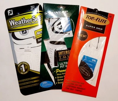 3 pares de guantes de golf Top Flite, WeatherSof, Dunlop M-L Foto 1 de 3