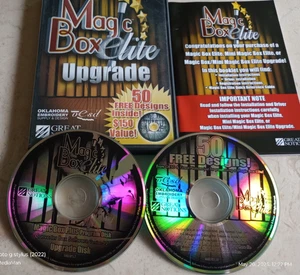GREAT NOTIONS MAGIC BOX ELITE UPGRADE EMBROIDERY 2 DISC MINI PLUS AMAZING II III - Picture 1 of 2