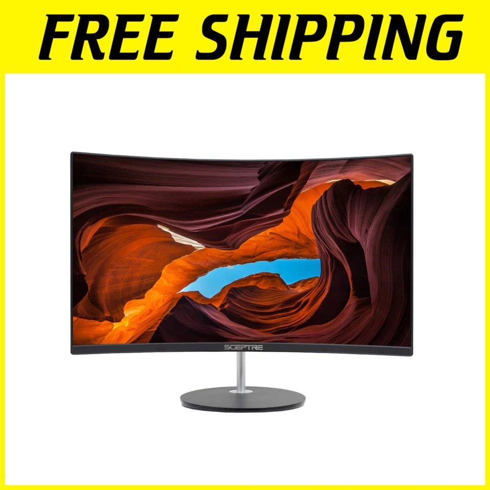 27" Eye Care Curved Monitor Adaptive Sync Speakers - Image 1 of 4