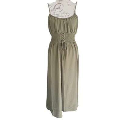 Mono para mujer Pie in the Sky verde oliva con cordones pierna ancha L Foto 1 de 4