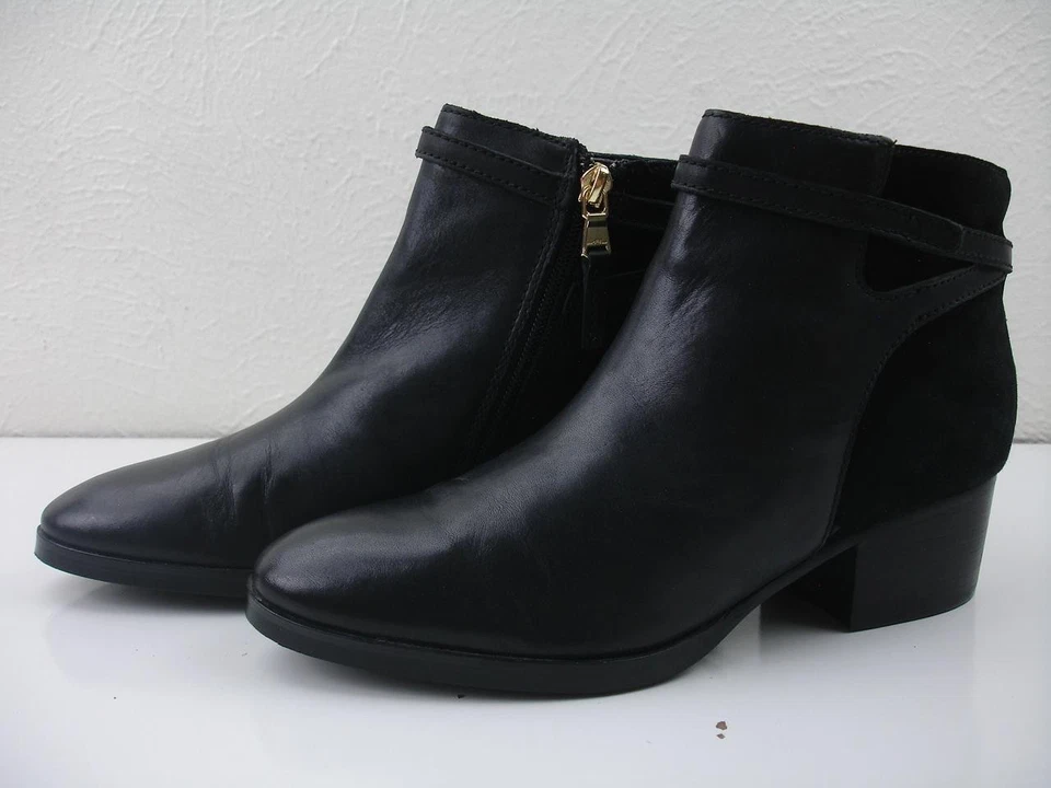 Botas de montar al tobillo de cuero negras Lauren By Ralph Lauren para mujer 7,5 B M Damara Foto 1 de 4