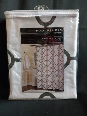 NIP - Max Studio Home / Shower Curtain / 72" x 72" / Black & White - Image 1 of 3