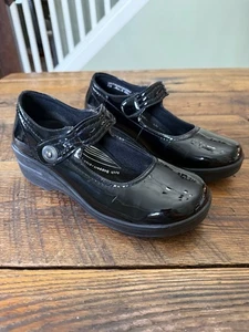 Womens 9.5 Easy Works Easy Street Black Patent Clogs Nurse Slip Resist Mary Jane - Picture 1 of 11