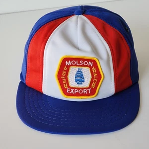 Molson Export Snapback Hat Vintage Beer Ale Cap Patch Trucker 80s Made In Korea - Picture 1 of 12