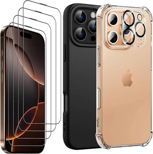 7 en 1 con [2x Funda para iPhone 16 Pro Max [Soporte de por vida] + [Paquete de 4 pantallas de vidrio - Imagen 1 de 3