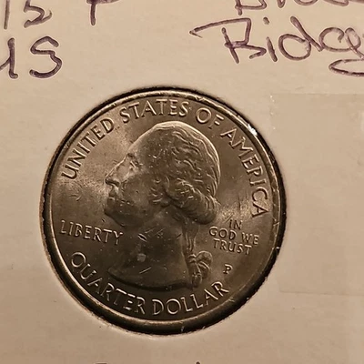 2015-P 25C Blue Ridge Parkway NP First Strike America the Beautiful Quarter - Image 1 of 2