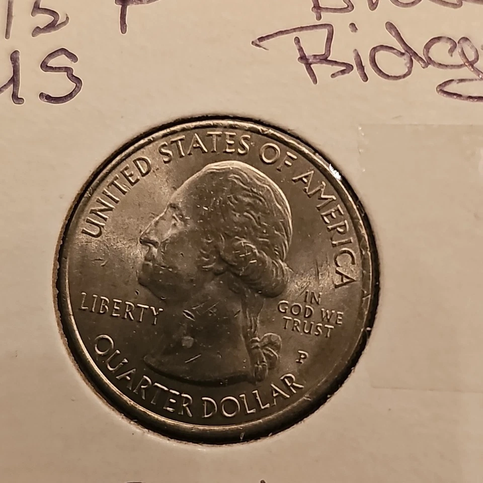 2015-P 25C Blue Ridge Parkway NP First Strike America the Beautiful Quarter - Image 1 of 2