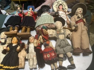 VINTAGE Lot Of Dolls Cloth, Wooden Plastic GREAT VARIETY - Picture 1 of 21