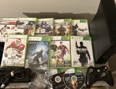 Consola Microsoft Xbox 360 Slim 250GB + 11 Juegos + Mando + Cables Probados 100% Foto 1 de 4