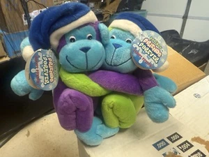 Vintage 2001 Floppy Best Friends Forever Hugging Monkeys Plüsch 7 Zoll Neu mit Etikett Neu aus altem Lagerbestand - Bild 1 von 9