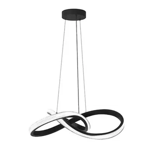 Artika Morgan 30-Watt 1 Light Black Modern Integrated LED Pendant Light Fixture - Picture 1 of 10
