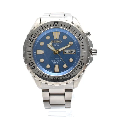OH! [EXCELLENT+5] SEIKO AGS SCUBA 5M43-0010 Blue Dial Kinetic Titanium Men's AT - Image 1 of 4