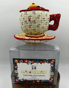 MARY ENGELBREIT Vintage Teacup Pincushion Collectible by Dritz New in Box - Picture 1 of 13