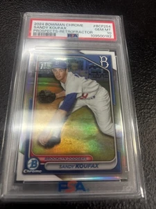 2024 BOWMAN CHROME #BCP254 SANDY KOUFAX RETROFRATTORE PSA 10 GEM MINT HG90 - Foto 1 di 2