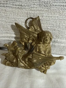 Instrumento de cuerda para tocar ángeles de latón macizo de colección montaje en pared - Imagen 1 de 18