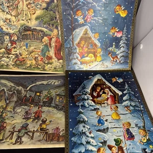 4 Vintage Advent Nativity Angels Christmas Calendar West Germany  Haco - Picture 1 of 18