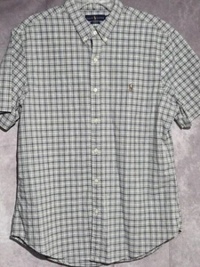 Ralph Lauren Hemd Herren XL Grau Blau Kariert Slim Fit Oxford Fleisch Pony Knopf - Bild 1 von 9