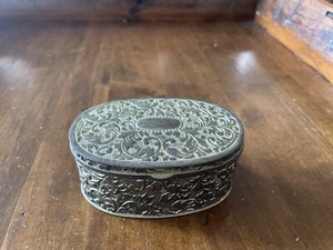 Vintage silver ornate dresser box--1868.23 - Picture 1 of 6