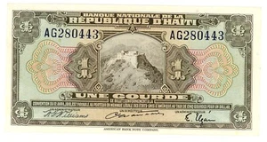 Haiti ... P-170a ... 1 Gourde  ... L.1919 (1946-50) ... Choice *AU*😃 - Picture 1 of 2