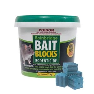 Bainbridge Quick Kill Single Feed Rat Mouse Rodent Bait Blocks Poison 200G- 10KG - Picture 1 of 8