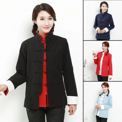 Ladies Women Traditional Chinese Tang Suit Coat Jacket Kung Fu Tai Chi Uniform - Image 1 of 4