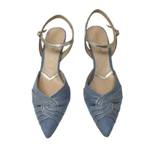 Rachel Simson Suede Stephanie Pointed Slingback - Dusky Blue - UK 8 / EU 41 -280€ - Bild 1 von 12