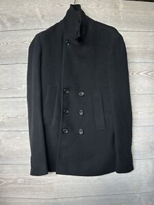 $ 548 Good Man Marke schwarzer Wollmischung Mantel 9,9/10 Zustand