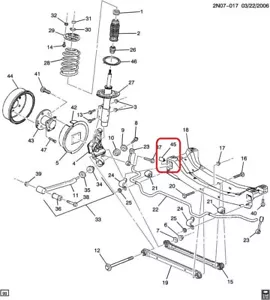 AISLANTE - Soporte de barra de eje trasero GENUINO GM 22614408 - Imagen 1 de 3