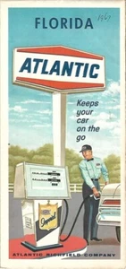 1967 ATLANTIC RICHFIELD Road Map FLORIDA Miami Orlando Tampa Daytona Beach - Picture 1 of 4