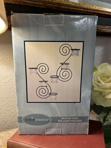 LUMIN ESSENCE 2 WALL SCONCES / BLACK IRON SWIRL PATTERN / 8pc Set - Picture 1 of 10