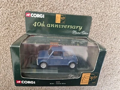 CORGI CLASSICS 1/36 - MINI 40TH ANNIVERSARY ISLAND BLUE MINI CAR 04504 - Image 1 of 2