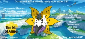 Pokemon Sword And Shield Shiny Volcarona 6IV Battle Ready Fast Delivery - Picture 1 of 6