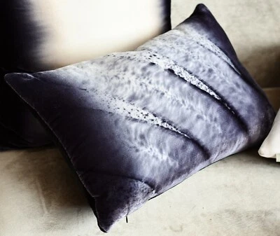Fabric17 Velvet Lumbar Pillow Cover 14" x 22". Hand Dyed Silk Velvet - Image 1 of 4