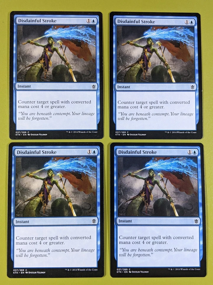 Disdainful Stroke x4 Khans of Tarkir 4x Playset Magic the Gathering MTG - Image 1 of 1