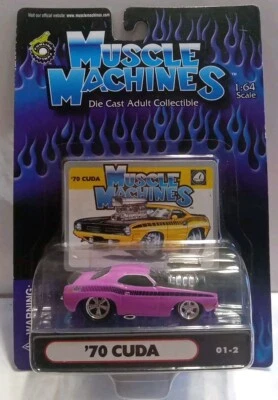 MUSCLE MACHINES DIECAST 1970 CUDA PINK NEW 1/64 2004 FUNLINE 01-2 - Image 1 of 4
