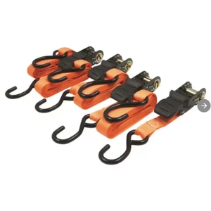 4er-Pack RoadPro RPRTD01 orange/schwarz 1 Zoll Breite 15 Fuß 500 Pfund Ratsche zum Festzurren - Bild 1 von 2